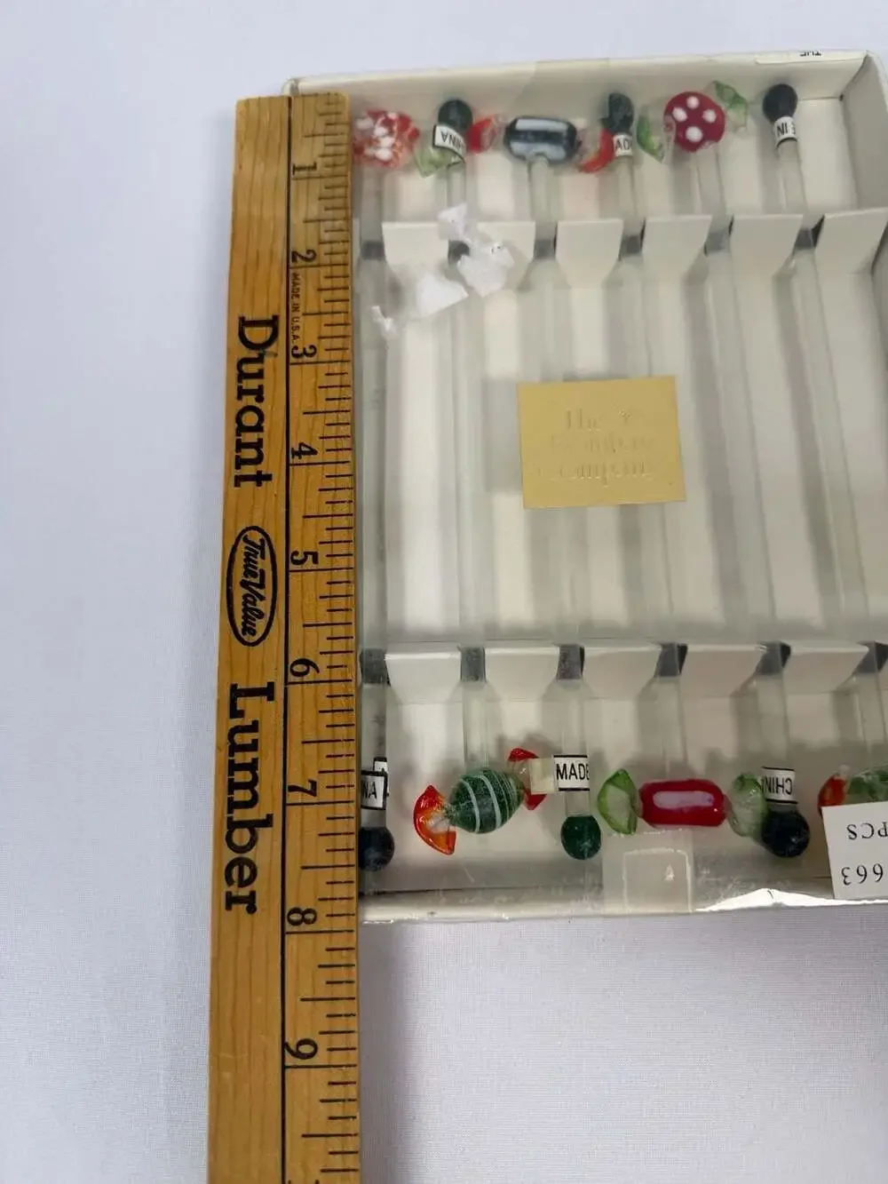 The Bombay Company Glass Candy Drink Stirrers Swizzle Sticks Set of 6